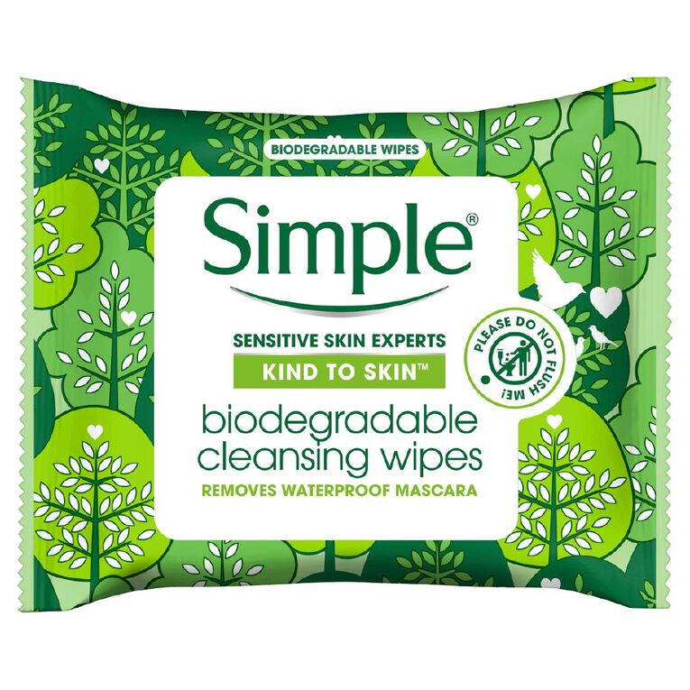 Simple Kind to Skin Biodegradable Face Wipes 25 Pack, , hi-res
