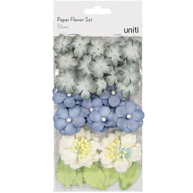Uniti Blues Paper Flower Set 30 Pack, , hi-res
