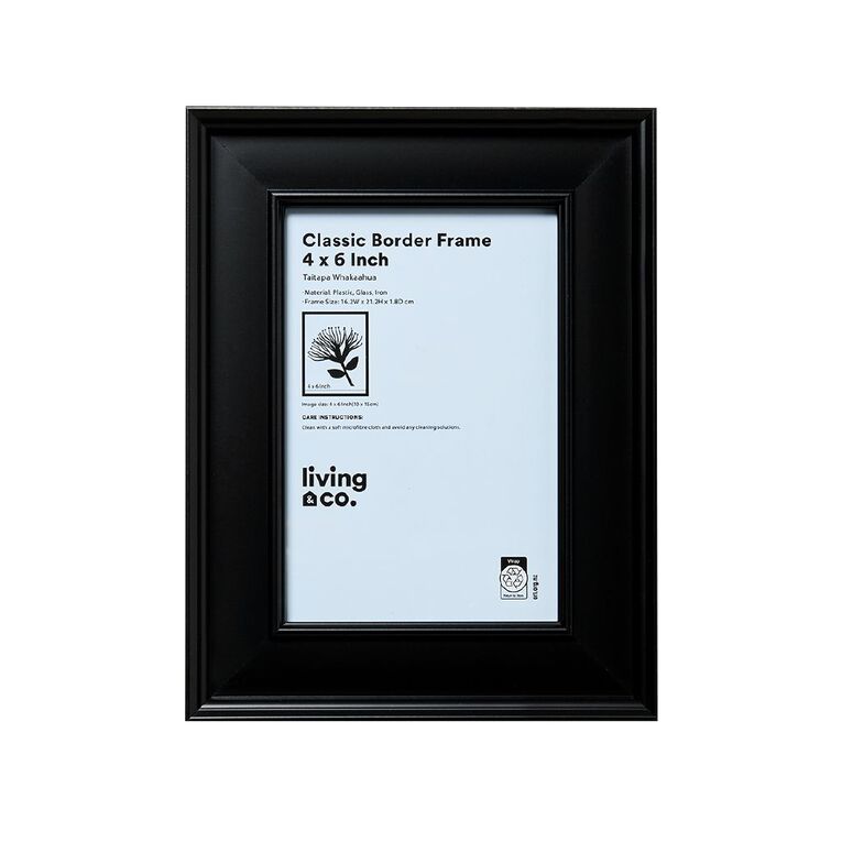 Living & Co Classic Border Frame Black 4in x 6in, , hi-res