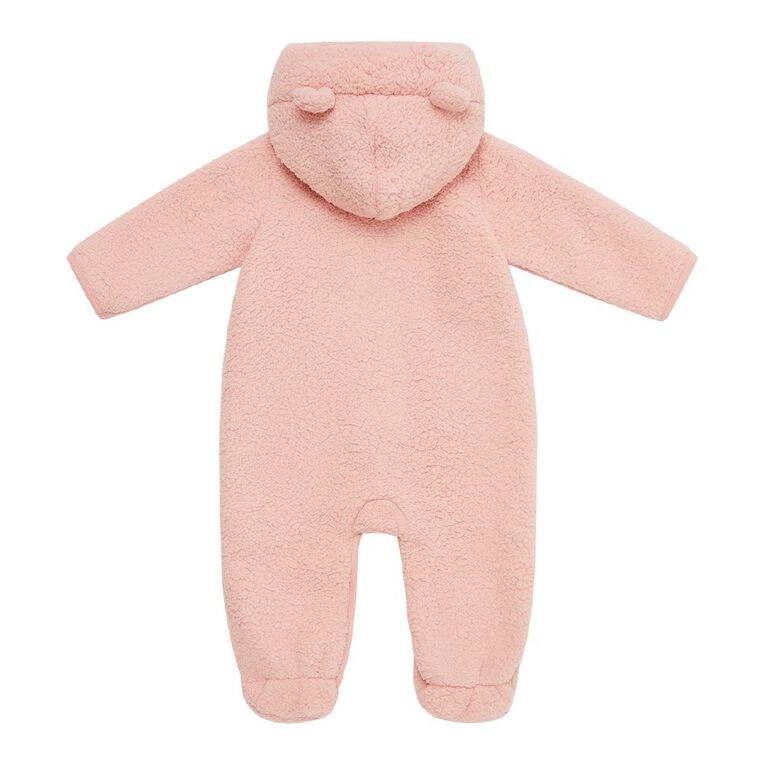 Young Original Babys' Sherpa Cosy Pramsuit, Pink Light, hi-res
