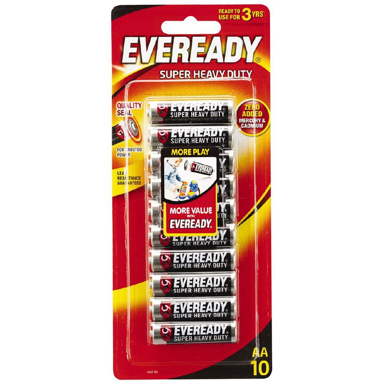 Eveready Super Heavy Duty Batteries AA 10 Pack