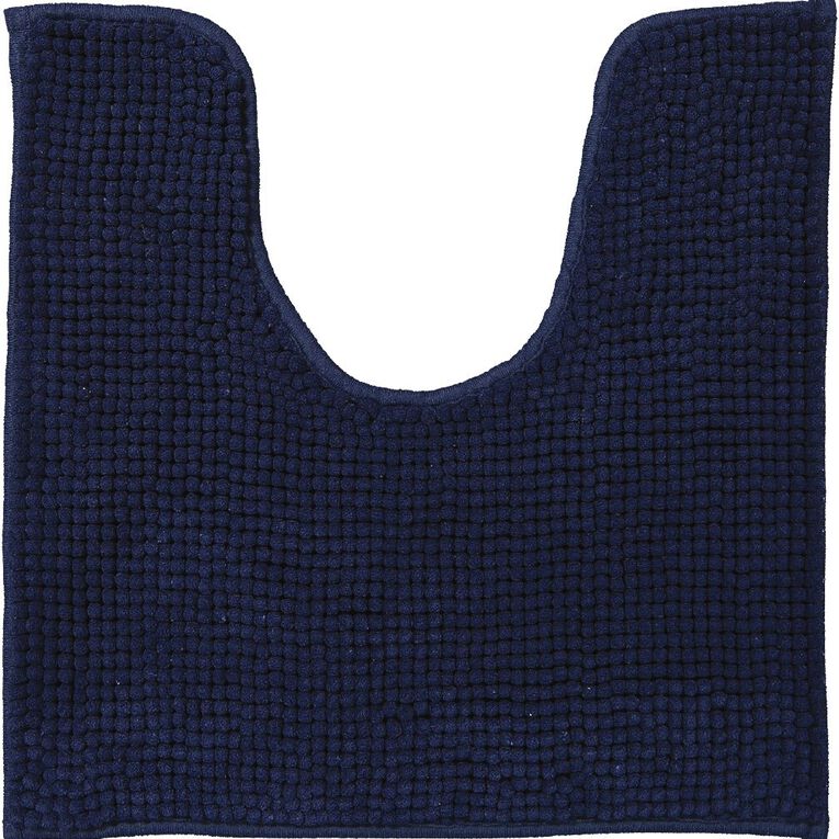 Living & Co Bath Mat Set Popcorn 2 Piece 45cm x 75cm Navy The Warehouse