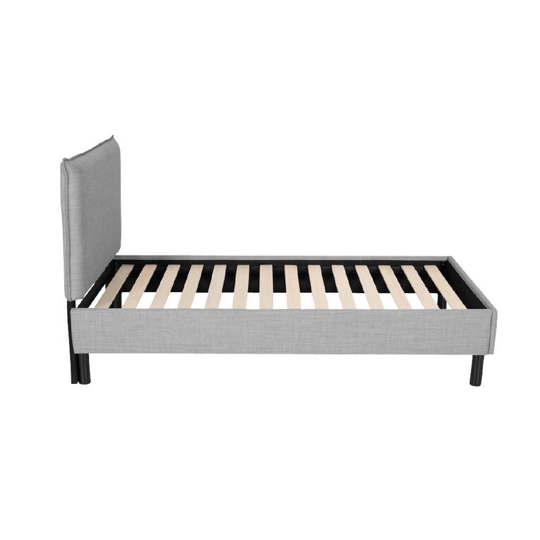 Living & Co Archie Upholstered Bed Grey Single, , hi-res