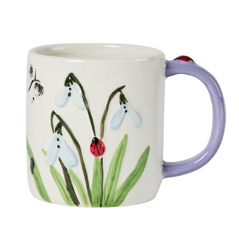 Living & Co Lady Bug Meadow Mug Purple/White, , hi-res