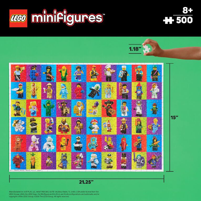 LEGO Minifigures Collage 500 Piece Puzzle Assorted, , hi-res