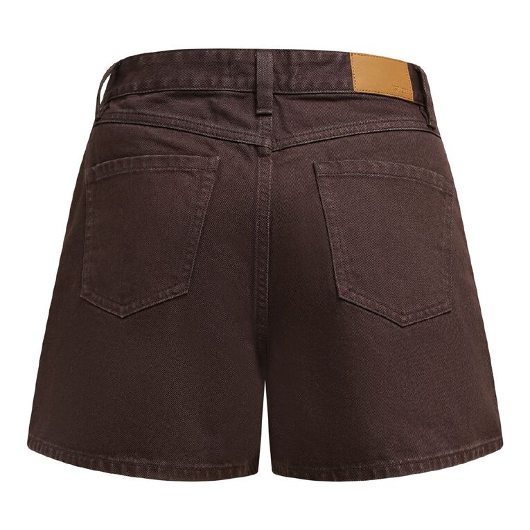 H&H Women's Essential Denim Shorts, Brown, hi-res