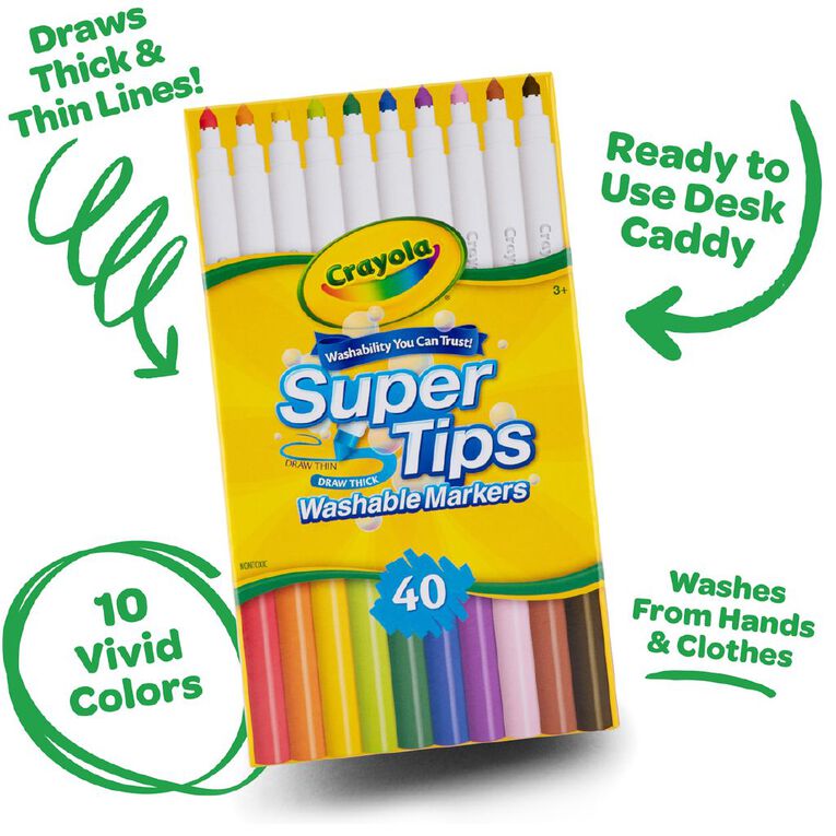 Crayola 40 Pack Supertips Washable Marker Deskpack, , hi-res