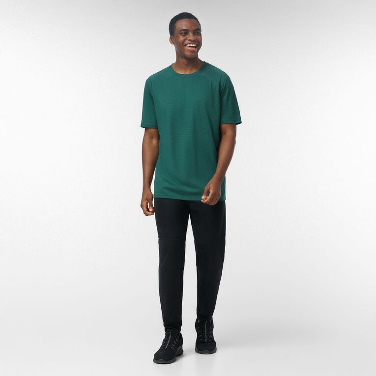 Active Intent Men's Grid Tee, Green Dark, hi-res