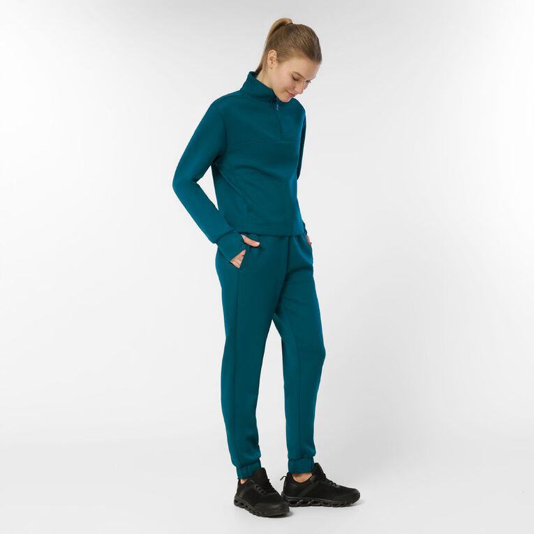 Active Intent Women's Scuba Qtr Zip Sweat, Green Dark, hi-res