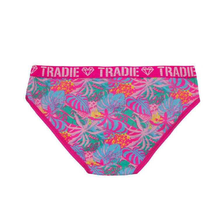 Tradie Girls' Bikini Briefs 3 Pack, Pink, hi-res