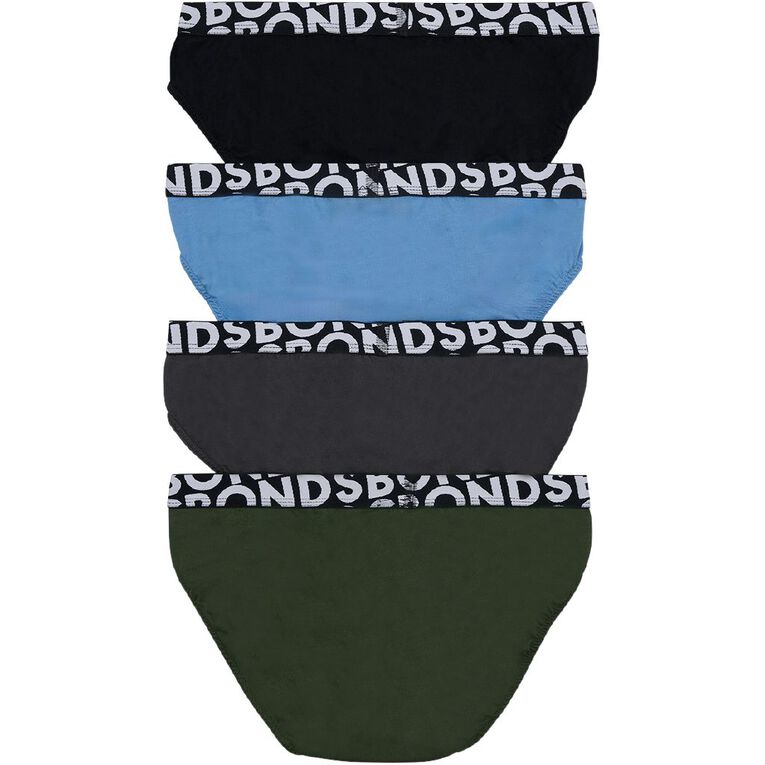 B FOR BONDS Men's Briefs 4 Pack, Black/Grey, hi-res