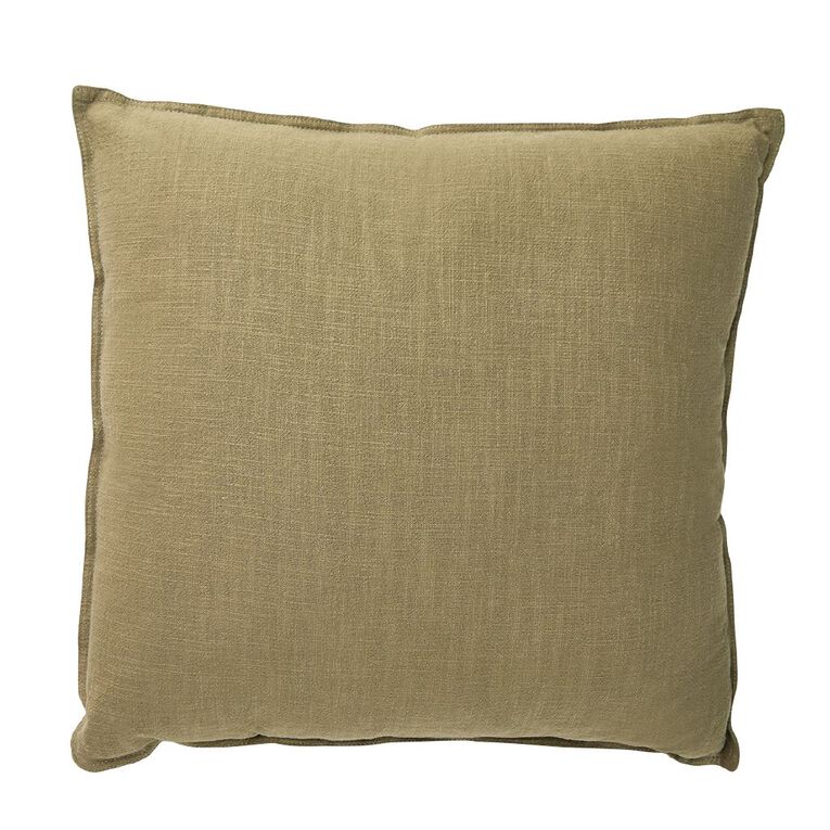 Living & Co Cushion Linen Rich Green Dark 50cm x 50cm, , hi-res