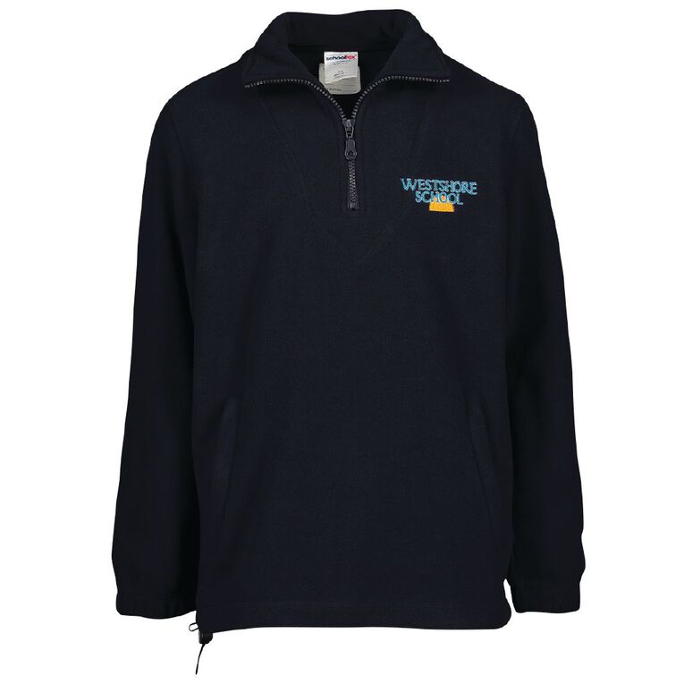 Schooltex Westshore Polar Fleece Top with Embroidery, Navy, hi-res