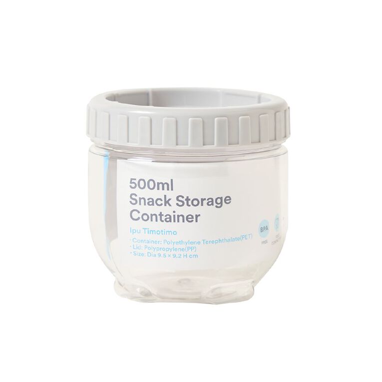 Living & Co Snack Storage Container 500ml Clear, , hi-res