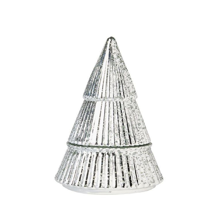 Wonderland Home Christmas Tree Glass Candle 7.8oz Iridescent White, , hi-res