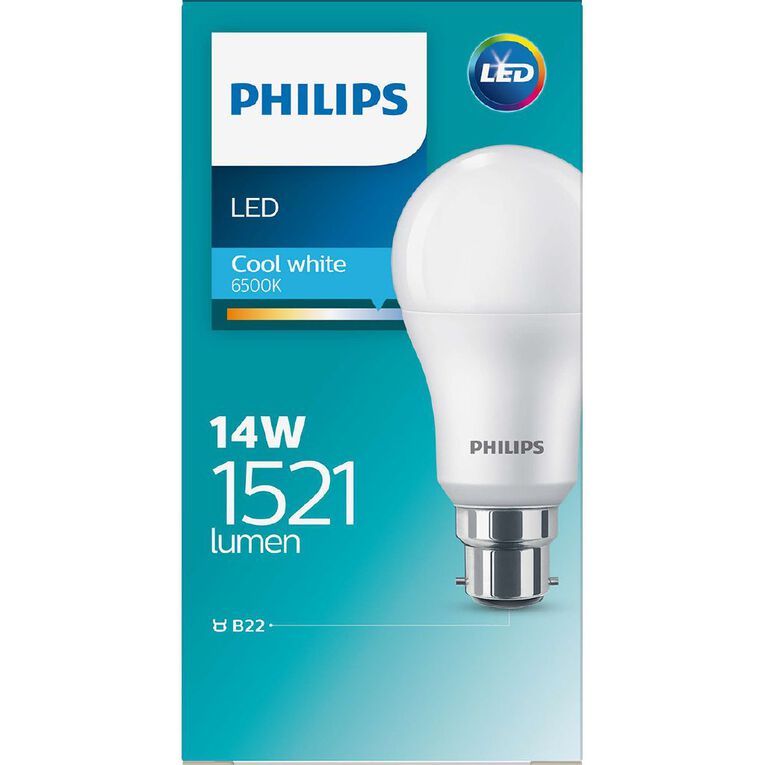 Philips LED B22 Light Bulb 14W Frosted Daylight, , hi-res