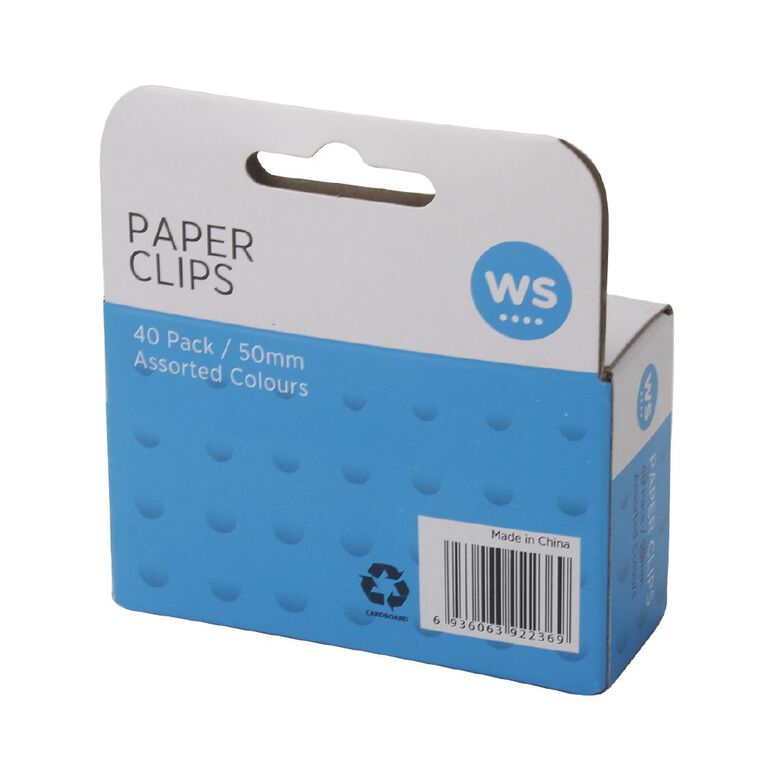 WS Paperclips 50mm 40 Pack, , hi-res
