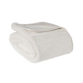 Living & Co Milky Faux Fur Blanket Natural Queen