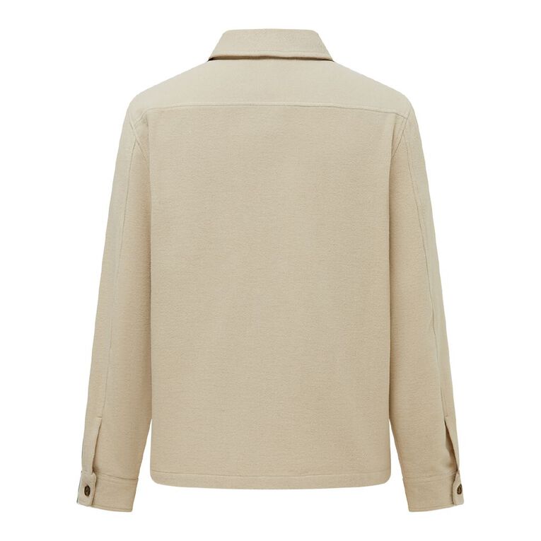 H&H Men's Heavy Flannel Shacket, Cream, hi-res