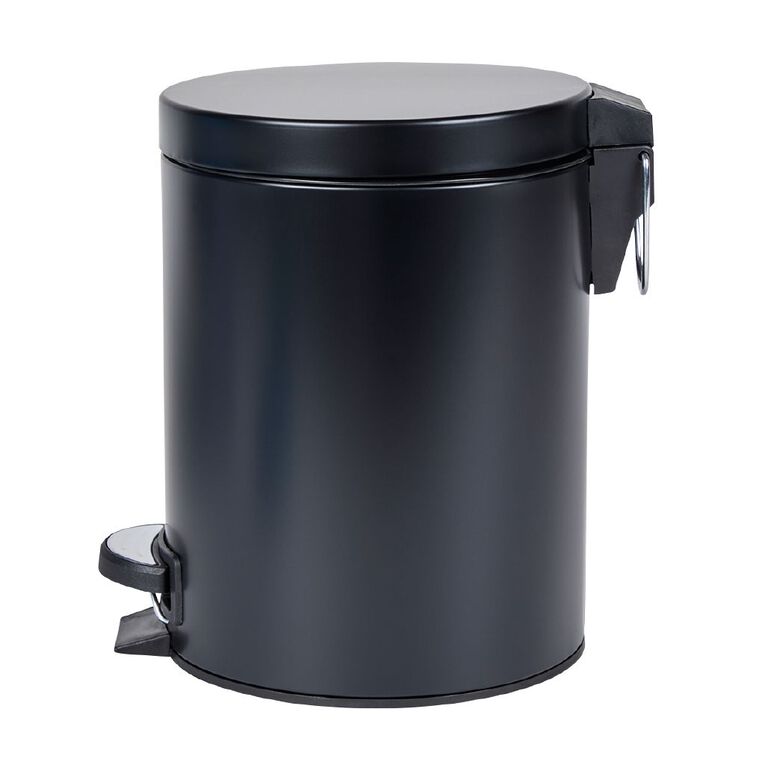 Living & Co Pedal Bin Black 5L, , hi-res