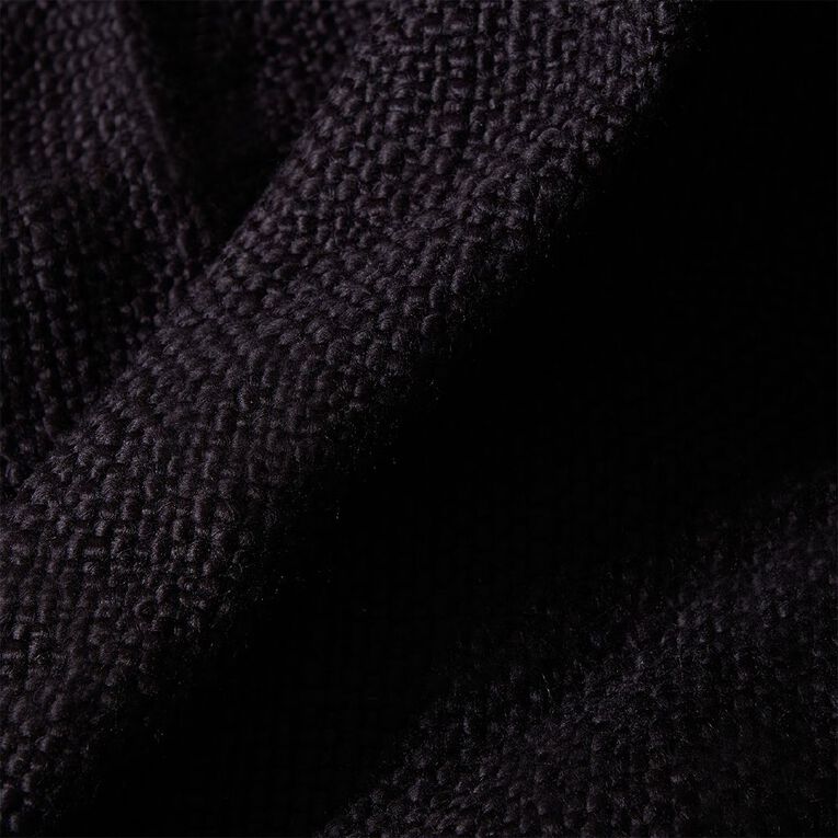 Living & Co Throw Chunky Weave Black 127cm x 152cm, , hi-res