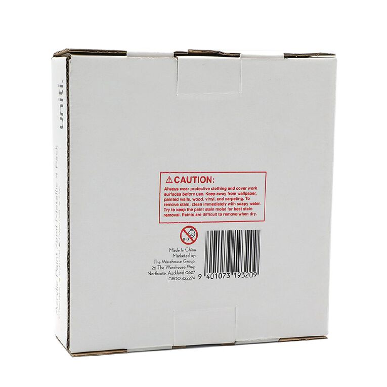 Uniti Acrylic Paint 75ml Metallics 4 Pack, , hi-res