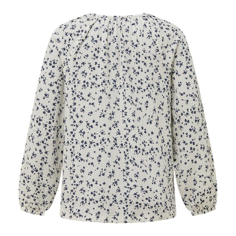 H&H Women's V Neck Gathered Top, Cream, hi-res