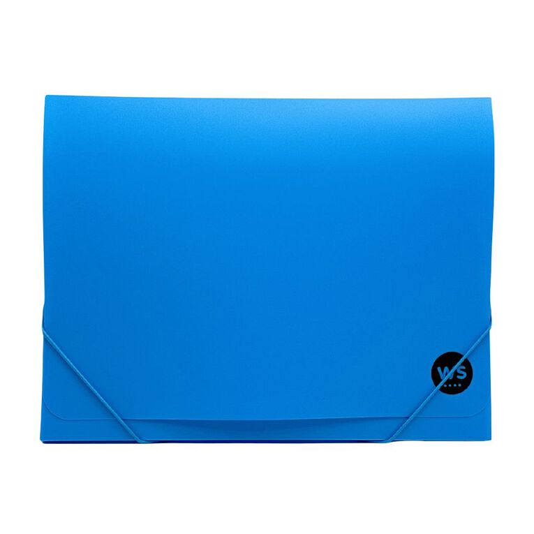 WS Document Wallet PP Elastic Closure Blue A4, , hi-res