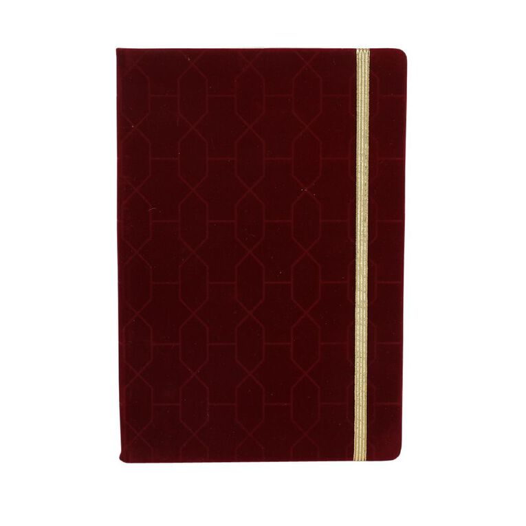 Uniti Stationery Cherry Red A5 Flock Notebook, , hi-res