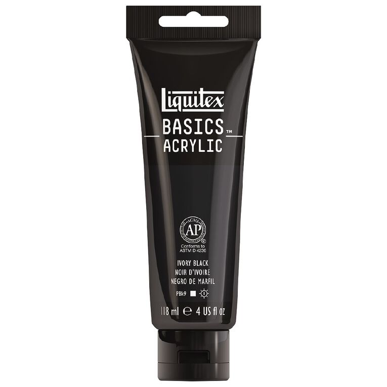 Liquitex Basics Acrylic 118ml Ivory Black, , hi-res