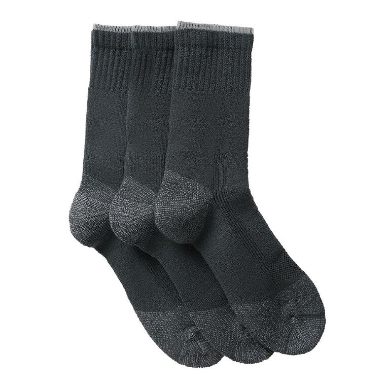 Rivet Men's Steelcap Work Socks 3 Pack, Charcoal, hi-res