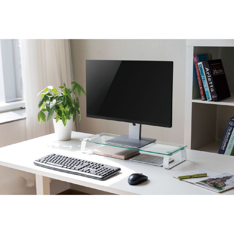 Bracom Universal Tabletop Monitor Riser Glass Top, , hi-res