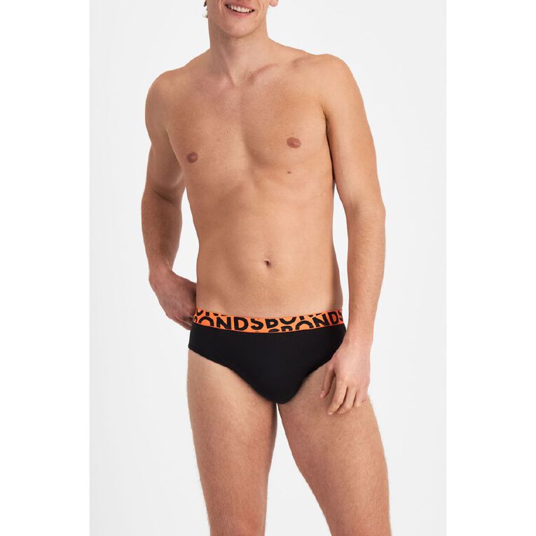 B FOR BONDS Men's Logo Briefs 4 Pack, Black, hi-res
