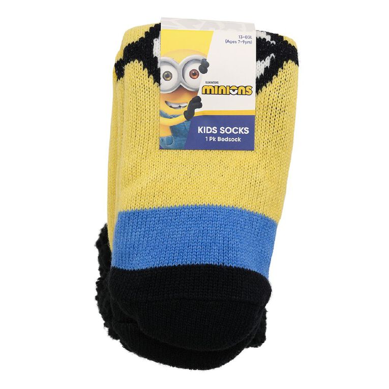 Minions Sherpa Socks 1 Pack, Blue Light, hi-res
