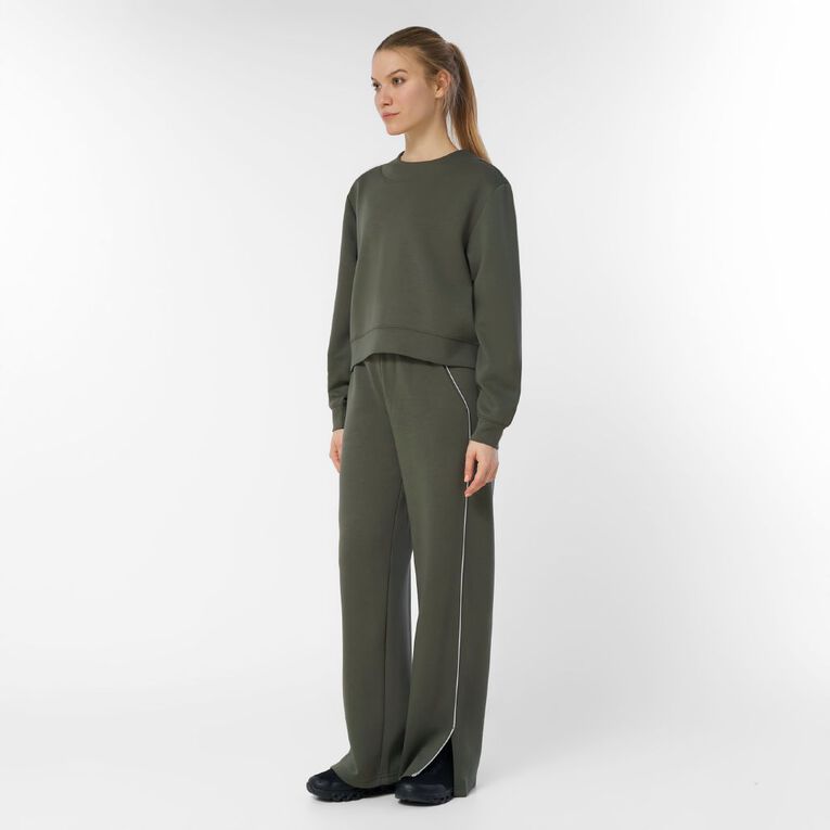 Active Intent Women's Scuba Crew Sweat, Green Mid, hi-res