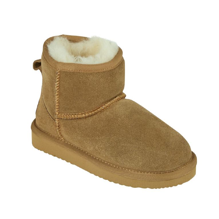 NEW ZEALAND SHEEPSKIN CO. Kids' Sheepskin Lined Ankle Slipper Boots, Brown Light, hi-res