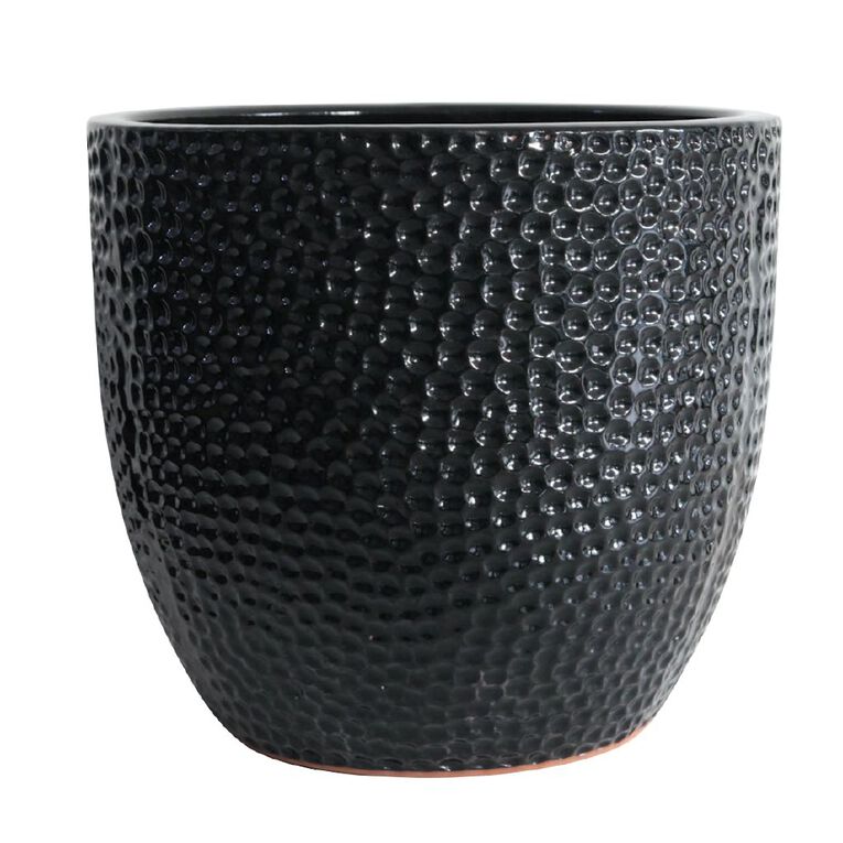 Northcote Pottery Dimple Egg pot 18cm Black Small, , hi-res
