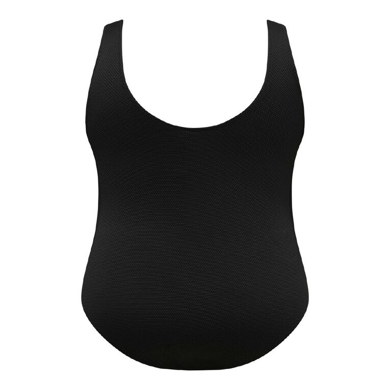H&H Women's Plus Size Padded Cup Swimsuit, Black TEXTURED, hi-res