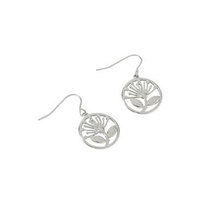 Kiwiana Stainless Steel Pohutukawa Circle Earrings
