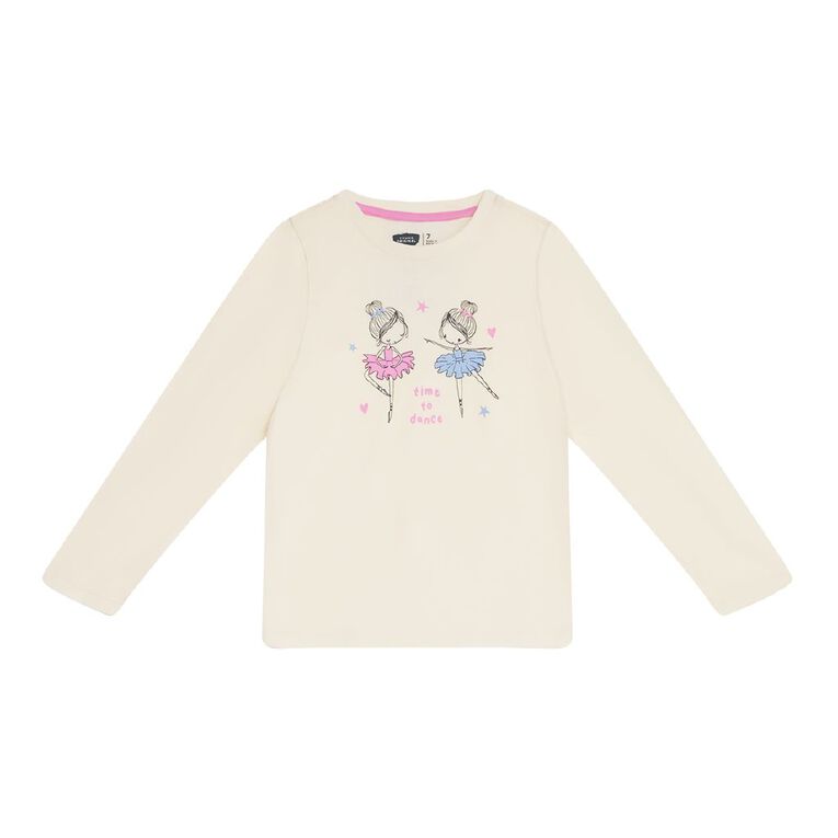 Young Original Long Sleeve Print Tee, White, hi-res