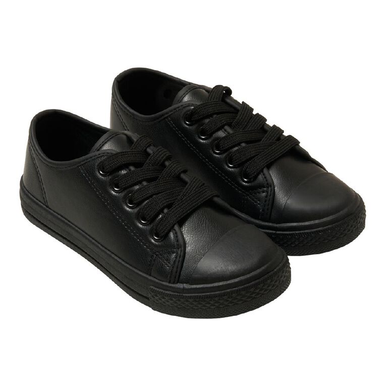 Young Original Senior Kids' Finn Lo PU School Shoes, Black, hi-res