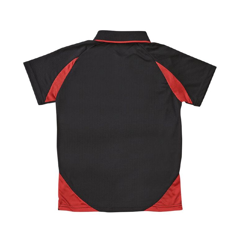 Schooltex Stanhope Road School Senior Short Sleeve Polo with Embroidery, Black/Red/White, hi-res