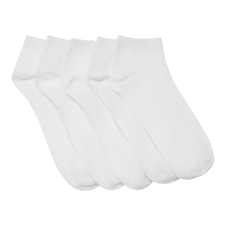 H&H Men's Liner Socks 5 Pack, White WHITE, hi-res