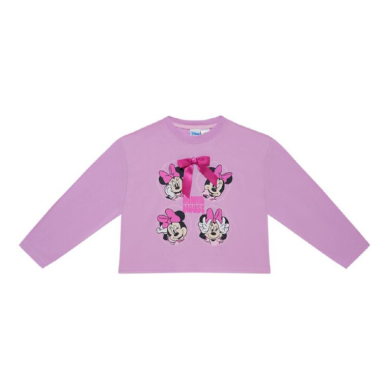 Minnie Mouse Long Sleeve Oversized Tee, Purple Mid, hi-res