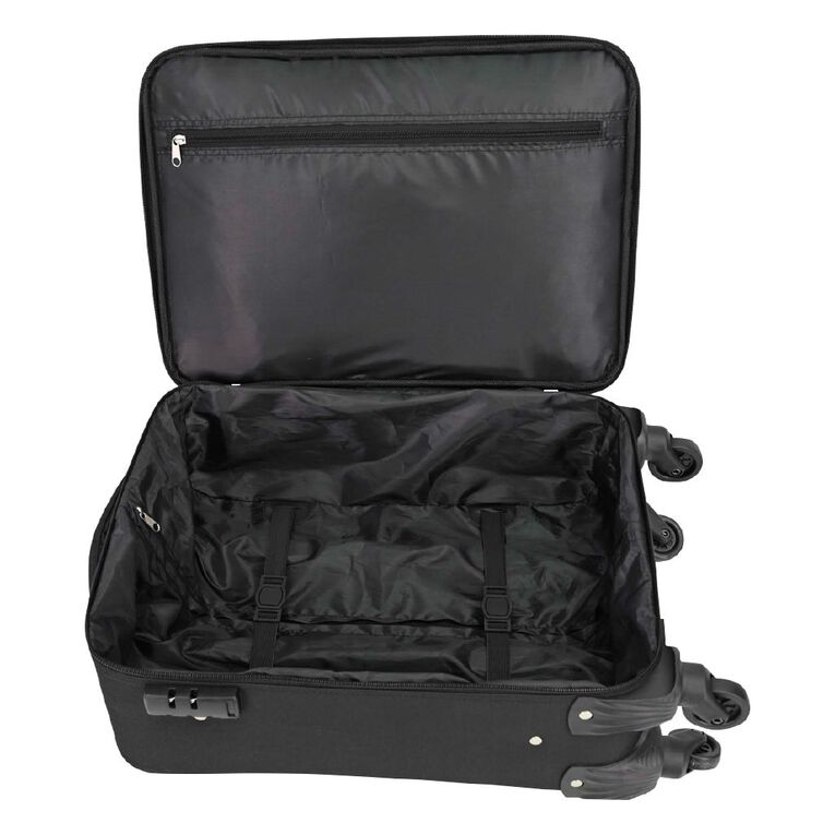 Wander 55cm Soft Carry On Suitcase 4 Wheel Black, , hi-res