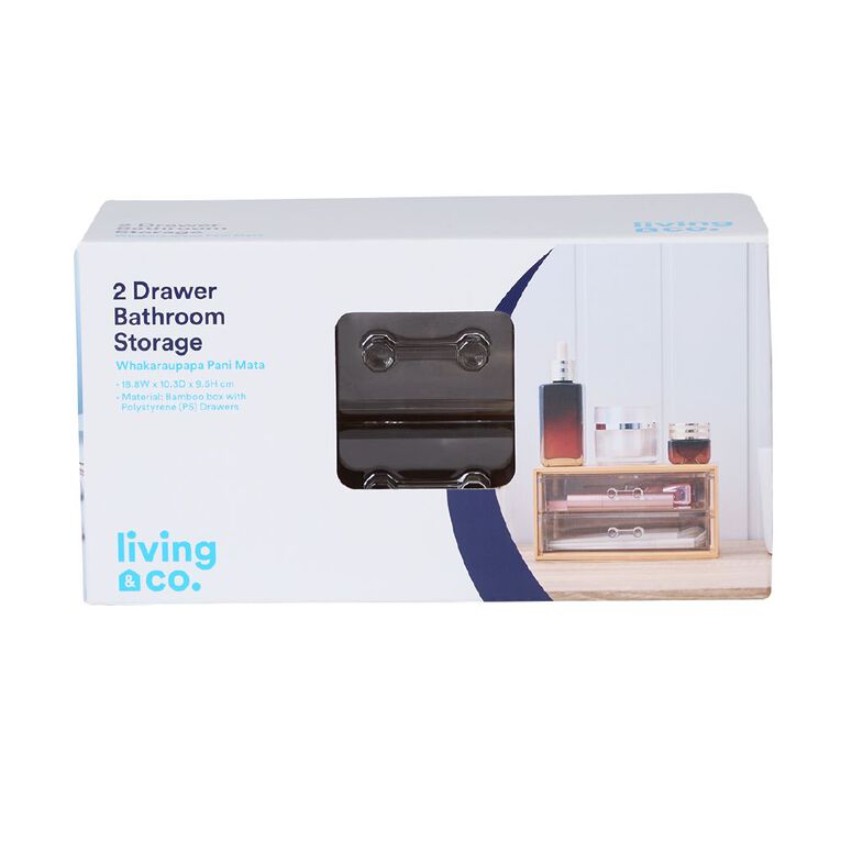 Living & Co Bathroom Bamboo 2 Drawer, , hi-res
