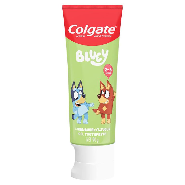 Colgate Kids' Junior Bluey Toothpaste Strawberry Gel 90g, , hi-res