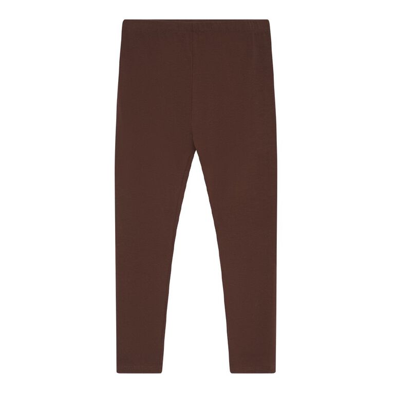 Young Original Plain Leggings, Brown Dark, hi-res