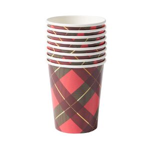Wonderland Joyful Tidings Paper Cups Tartan 250ml
