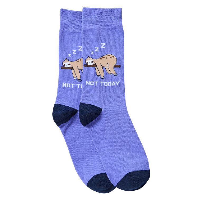 Sock Crew Novelty Crew Socks 1 Pack, Purple, hi-res